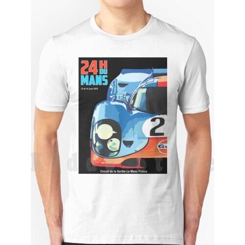 Le Mans 24 Hours Print From 1970 T Shirt Print For Men Cotton New Cool Tee Le Mans Sportscars Mancave Art Motorsport
