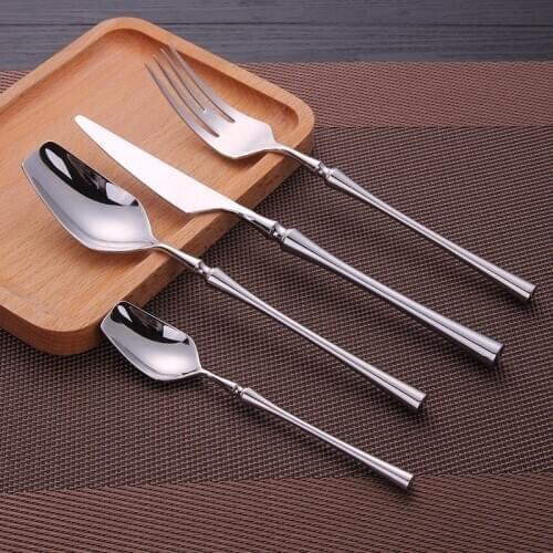 Spklifey Dinnerware Set 304 Stainless Steel Black Gold Cutlery Set Knife Fork Set Flatware Tableware Silverware Drop Shipping
