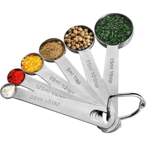 Stainless Steel 1g 5g 7.5g Measuring Spoons Teaspoon Coffee Sugar Scoop Cake Baking Flour Kitchen Cooking Tools With Measurement