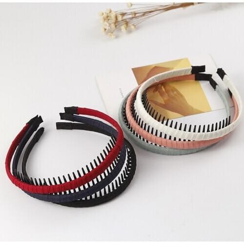 Korean Headdress Solid Cloth Headband Wrap Hair Hoop Bezel With Teeth Hairband Headwear For Female Women Girls Hair Accessories