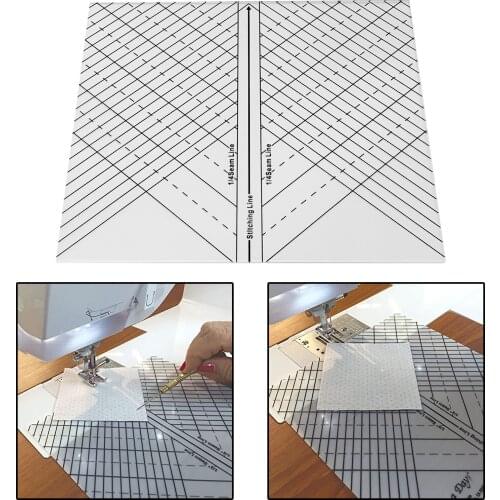 Durable Acrylic Sew Straight Ruler Shapes Patterns Measurement Templates Tailor Tool for Quilting Pathcwork Knitting Crochet