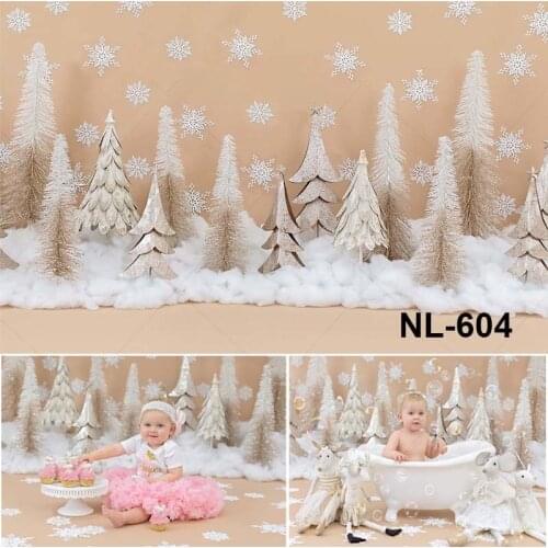 Christmas Backdrop Winter Snow Forest Pine Snowflake Photography Background Christmas Tree Background Studio Portrait Photoshoot