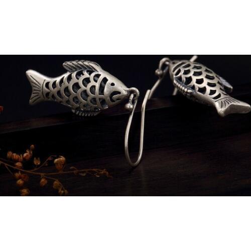 Earings Fashion Jewelry Real 925 None 2018 New Sterling Drop Earrings Vintage For Women Ethnic Jewelry Long Hanging Set Female