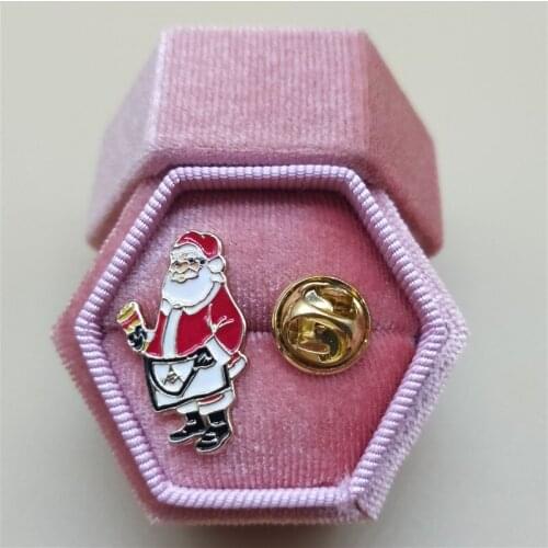 Cute Cartoon Santa Claus Brooch Pins Classic Masonic Pin Jewelry Trendy Anniversary Collar Pin Xmas Gift for Men Women