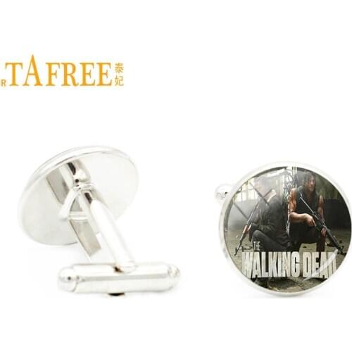 TAFREE vintage The Walking Dead cufflinks for men fans jewelry fashion Hit US drama Breaking Bad shirts cuff links wedding A735