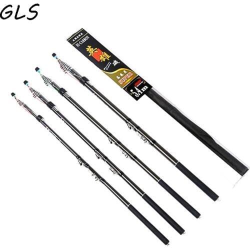 2018 New Design 2.7-6.3M Rock Fishing Rod Stream Hand toughness Carbon Fiber Spinning Telescopic Fishing Rods