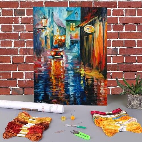 Alone In City Pre-Printed 11CT Cross Stitch Complete Kit Embroidery DMC Threads Hobby Sewing Painting Handiwork Different