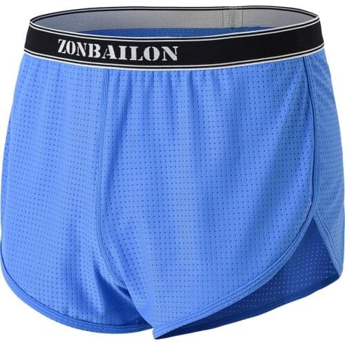 Zonbailon New Mens Boxer Underwear SexyFull Coverage Hip with Low Rise Short Briefs Trunks Style Side Split Boxer Underwear