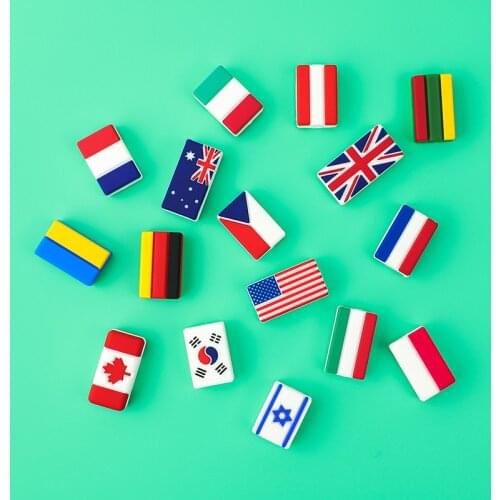 TYRY.HU 5pcs Silicone Flag France Spain Beads Baby Teethers US UK Silicone Chewable Pacifier Chain DIY Accessories BPA Free