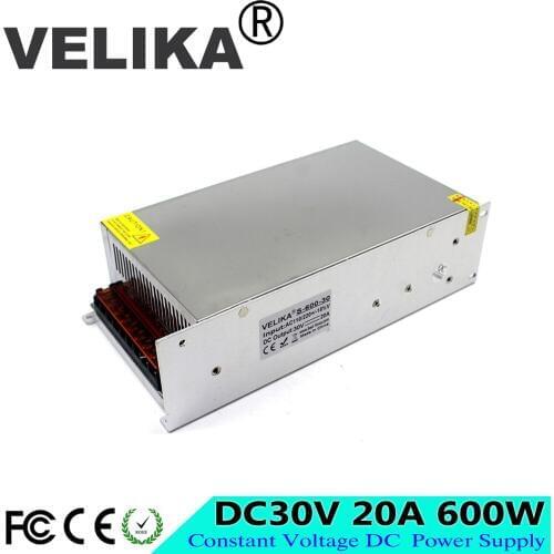 Universal 30V 20A 600W Regulated Switching Power Supply Transformer 110V 220V AC to DC SMPS For Industrial mechanical equipment