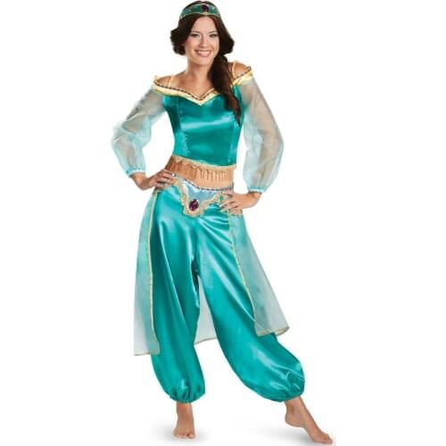 UTMEON New Adult Women Girl Anime Aladdin Princess Jasmine Cosplay Costume Halloween Costumes