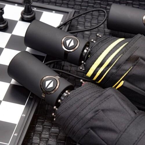 Wind Resistant Double Layer Automatic Umbrella Men Large Business Rain 10 Ribs Three Folding Umbrella For Women Gift Parasol