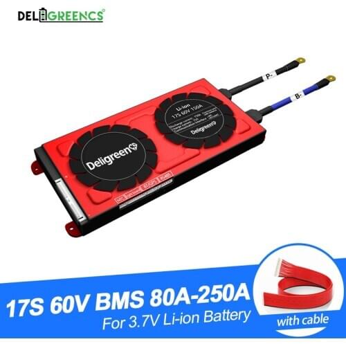 Waterproof 17S 80A 100A 120A 150A 200A 250A 60V BMS for Li-PO LiNCM battery pack 18650 for ebike scooter skateboard