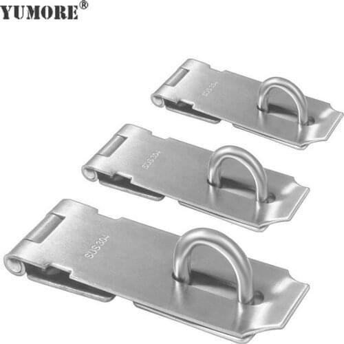 YUMORE Stainless Steel Locking Hasp Security Door Latch Staple Lock Shed Cupboard Padlock Shed/Gate/Van Lock Hasp Latch