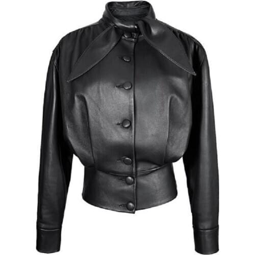 2020 New Fashion Autumn Women Leather Jacket Motorcycle Womens PU Leather Jacket Slim Female High Imitation Leather Outwear