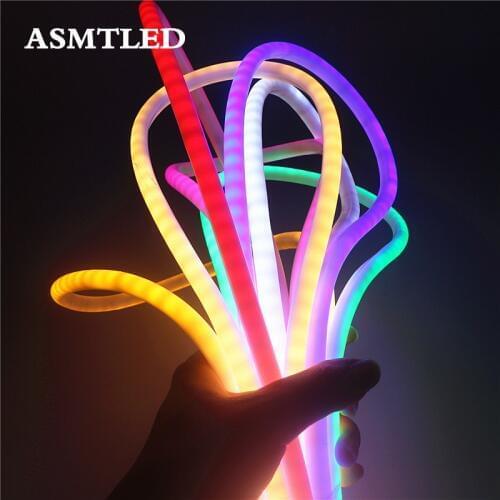 1-10M 12V Neon Tube LED Lights Strip Tape With Power Plug 12V Neon Colorful Rainbow Led Light for Kids Room Xmas Home Wall Decor