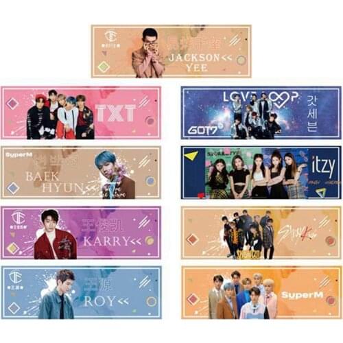 1 Piece Kpop GOT7 ITZY STRAYKIDS SUPERM TXT Concert Support Hand Banner Fabric Hang Up Poster For Fans Collection Gift