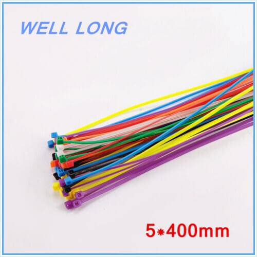 100pcs/lot 5*400mm Red Self-Locking Nylon Wire Cable Zip Ties, Cable Ties