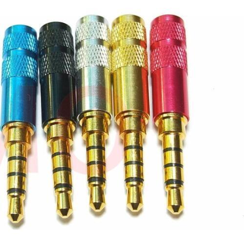 100pcs mini 3.5mm 4 Pole Male Repair Headphone Jack Plug Metal Audio Soldering