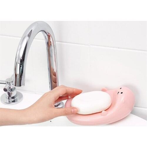 14cm X 7.5cm 1 Piece PP Soap Box Blue Lovely Cartoon Does Not Have The Soap Box Of Fashionable New Fund Of Asphalt Water