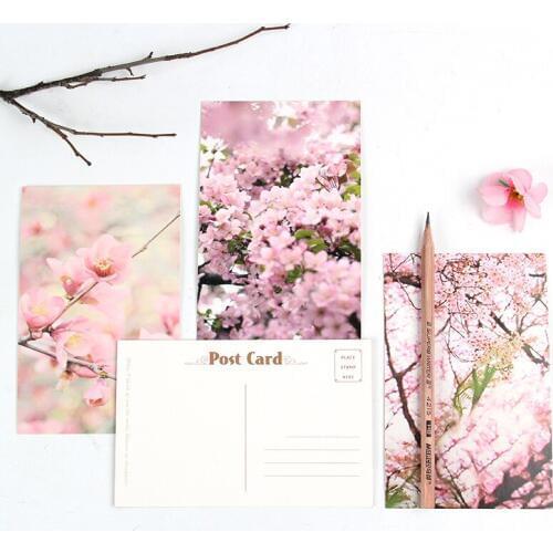 30 Sheets/Set Creative Peach Blossom Postcard/Greeting Card/Message Card/Birthday Letter Envelope Gift Card