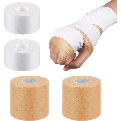 4 Rolls Foam Underwrap White Athletic Tape Athletic Foam Tape Sports Pre-wrap Athletic Tape 2.75 Inch/89 Feet, 1.5 Inch/33 Feet