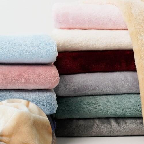 50*180cm thick double-sided flannel fabric plush fabric pajamas coral fleece blanket home apparel fabric