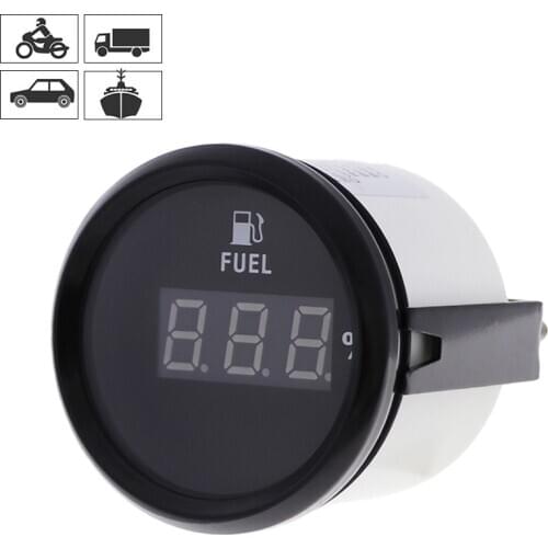 52mm Waterproof Car Fuel Level Gauge LCD Display Digital Oil Fuel Tank Meter 240~33ohm /0~190ohm fit Marine Motorcycle Fuel