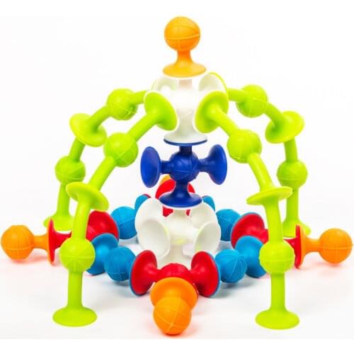 9/33/48/58/72 Pcs set DIY Silicone Building Blocks Assembled Sucker Suction Cup Funny Construction Toys Children Educational Toy