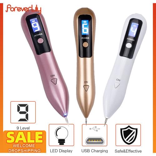 9 Level LCD Face Skin Dark Spot Remover Mole Tattoo Removal Laser Plasma Pen Machine Facial Freckle Tag Wart Removal Beauty Care