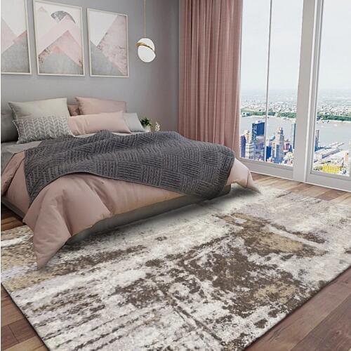 Abstract modern camel gray Bedroom bedside rug Living room kitchen anti-slip mat Bathroom absorbent mat customization floor