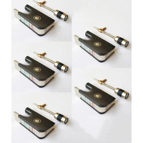 Free Shipping 5 PCS Fully Lined Ebony Frog Nickel-silver parts for 4/4 Viola Bow EB04