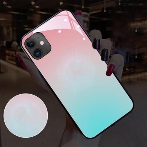 Flash Phone Case For Apple iPhone 12 11 XR XS Pro Max 7 8 Plus Mini Cover Sound Acoustic Control Protect Shockproof Glass Cover