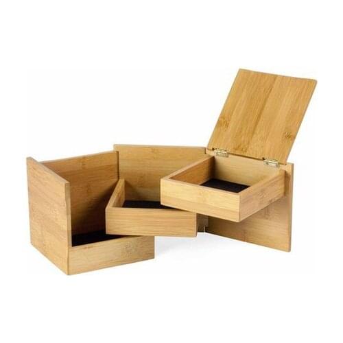 Nordic wooden storage box jewelry sundries storage desktop dressing table finishing home simple Deformable square box