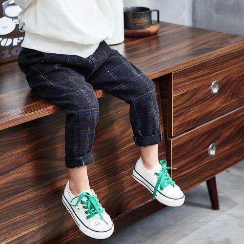Childrens Clothing Toddler Boys Casual Trousers Baby Boys Cotton Plaid Pants Fashion New Kids Thin Blazer Pants Baby Clothes