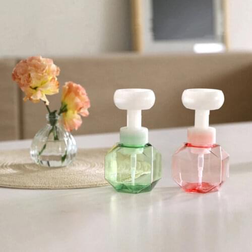 300ml Liquid Soap Dispenser Foaming Pump Flower Shape Foam Empty Bottle Plastic Clear Bottle Shower Gel Bathroom Products U3