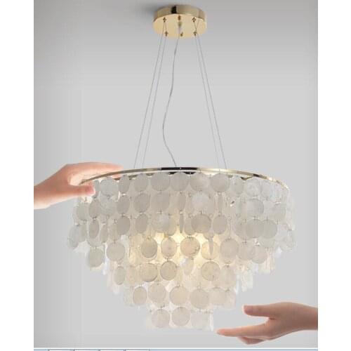 Nordic double chandelier building creative double living room lamp staircase shell effective bedroom romance without light sourc