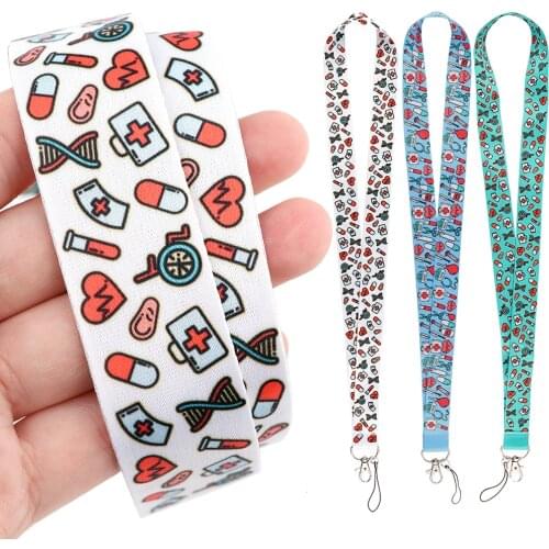 DZ2117 Nurse Lanyard For Key chain Doctors ID Card Cover Pass Mobile Phone Badge Holder Key Ring Neck Straps Medical Accessories