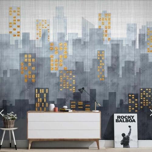 European 3D Abstract City Construction Printed Photo Wallpaper Mural Living Room Wall Decor Murals Custom Wall Papers Painting