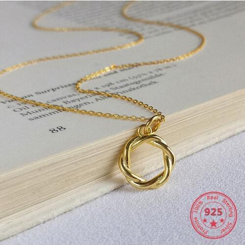 European American Hot Fashion 925 Silver Simple Round Pendant Necklace Women Jewelry