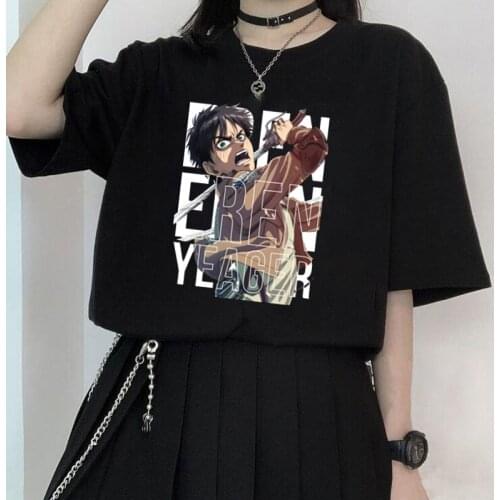 Attack on Titan Anime T Shirt Eren Yeager Manga Graphic Tees Summer Fashion Streetwear Women Men Unisex Casual Camisetas Mujer