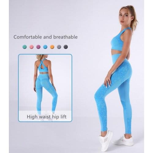 SALSPOR Butterfly Pattern Breathable Fashion Slim Running Fitness Sports Suit Women Bra and Leggings 2 Piece Sets Women