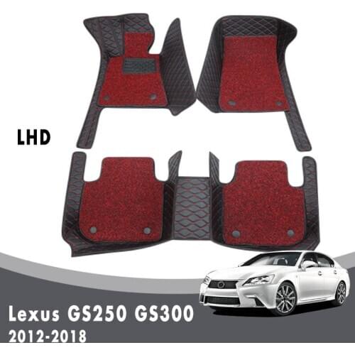 Carpets For Lexus GS250 GS300 2018 2017 2016 2015 2014 2013 2012 Double Layer Wire Loop Car Floor Mats Custom Leather Waterproof