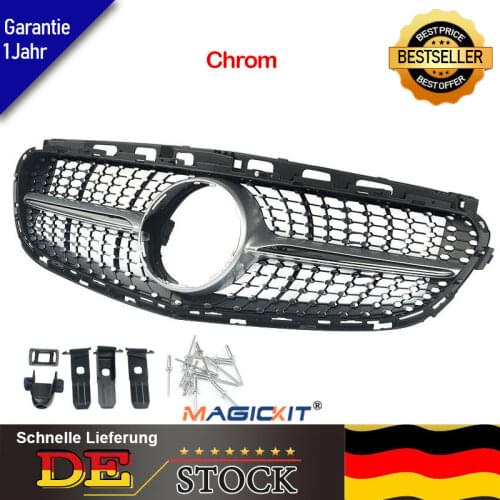MagicKit AMG E63 Style Diamond Front Grille Chrome For Mercedes E Class W212 2014-2016