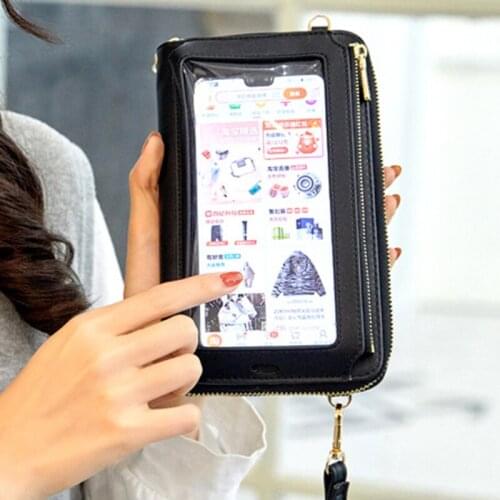Mini Crossbody Shoulder Bag Touch Screen Phone Pocket adies Clutch Bag Touchable Small Smartphone Wallet