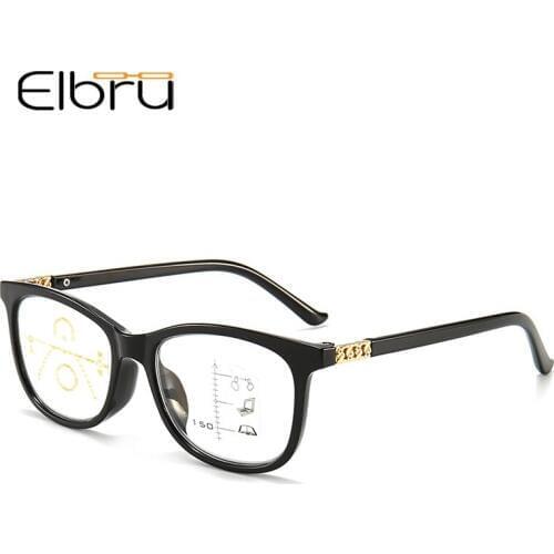 Elbru Anti Blue Light Multifocal Progressive Reading Glasses Men Women Big Frame Presbyopic Glasses +1.0 1.5 2.0 2.5 3.0 3.5