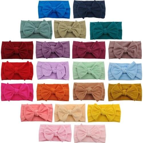 Nylon Soft Light Elastic Nylon Solid Bow Headbands For Girl Toddler Photography Accessories Baby Hairbands Head Wrap Bandeau