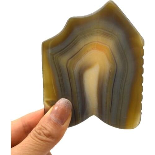 Natural Dark Grey Agate Gua Sha Jade Massager Guasha Gouache Stone