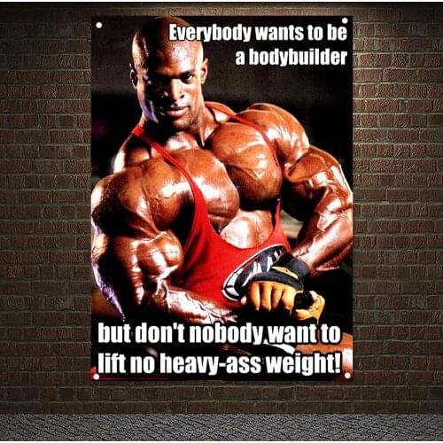 Strong Abdominal Poster Wall Art Workout Bodybuilding Banner Gym Wall Decor Man Muscular Body Tapestry Flag Canvas Painting Gift