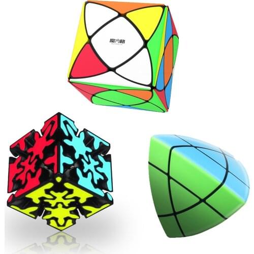 QIYI 3x3 Magic Cube Stickerless Megaminx Professional Speed Cubes Dodecahedron Cube Educational Twist Puzzle Toys For Boys Gift